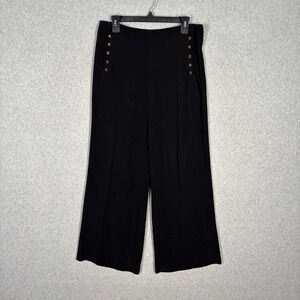 Zara Wide Leg Sailor Pants Medium Trousers Studded Nautical Minimal Quiet Luxury